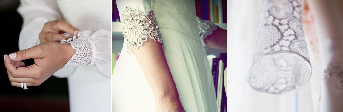 Detalles de los puños de los vestidos diseñados por Teresa Palazuelo. (Instagram)