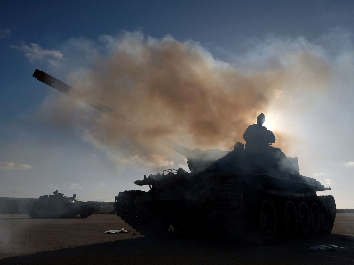 Tanque del ejército de Haftar. (Reuters)