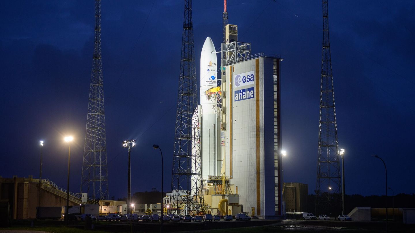 El cohete Ariane 5, a bordo del cual se ha lanzado el telescopio James Webb. (Reuters)