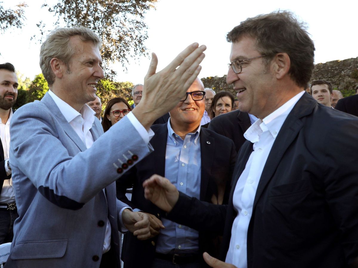 Foto: El presidente de la Xunta, Alberto Núñez Feijóo (d), junto a su vicepresidente, Alfonso Rueda (i). (EFE/Xoán Rey)