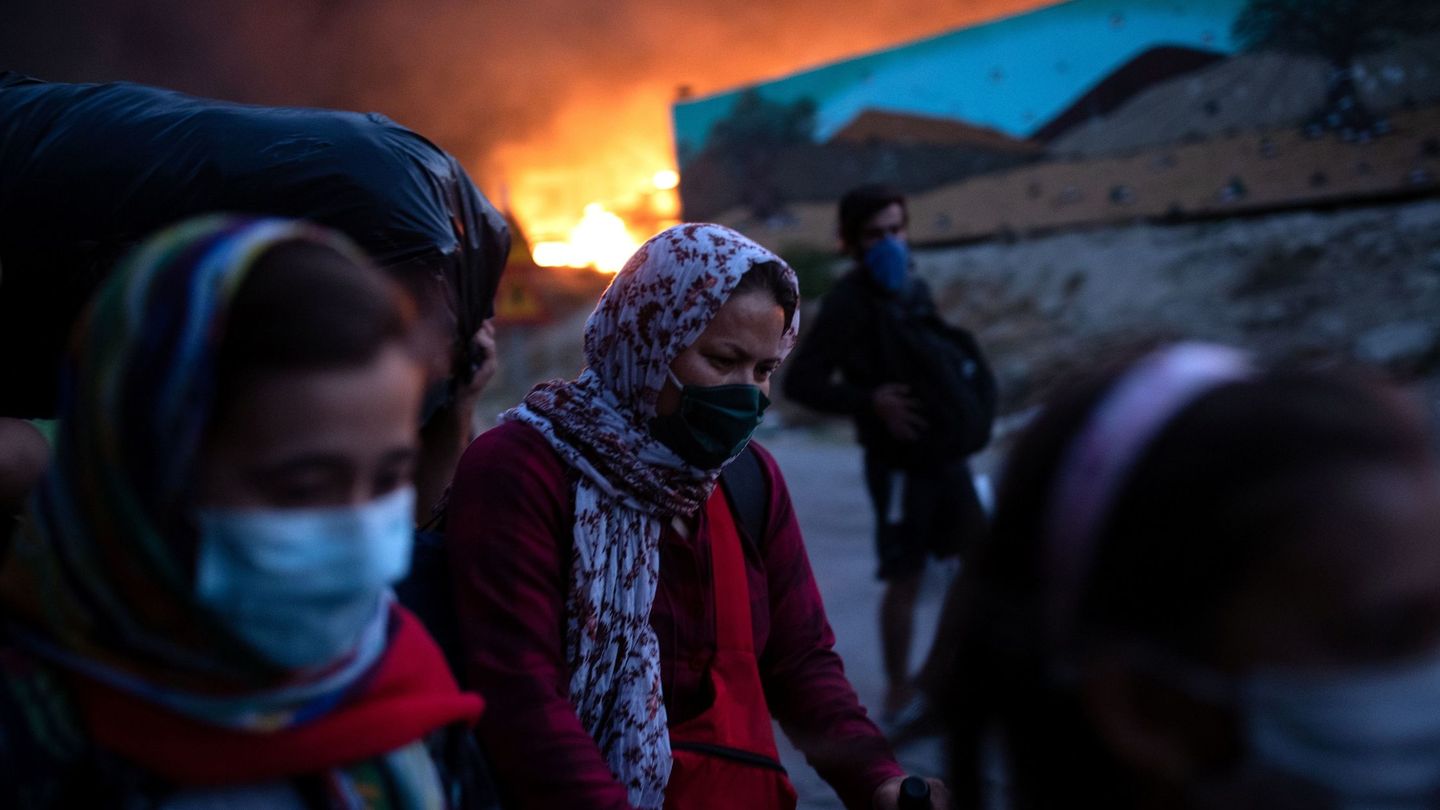Incendio en Moria, el pasado día 9. (Reuters)