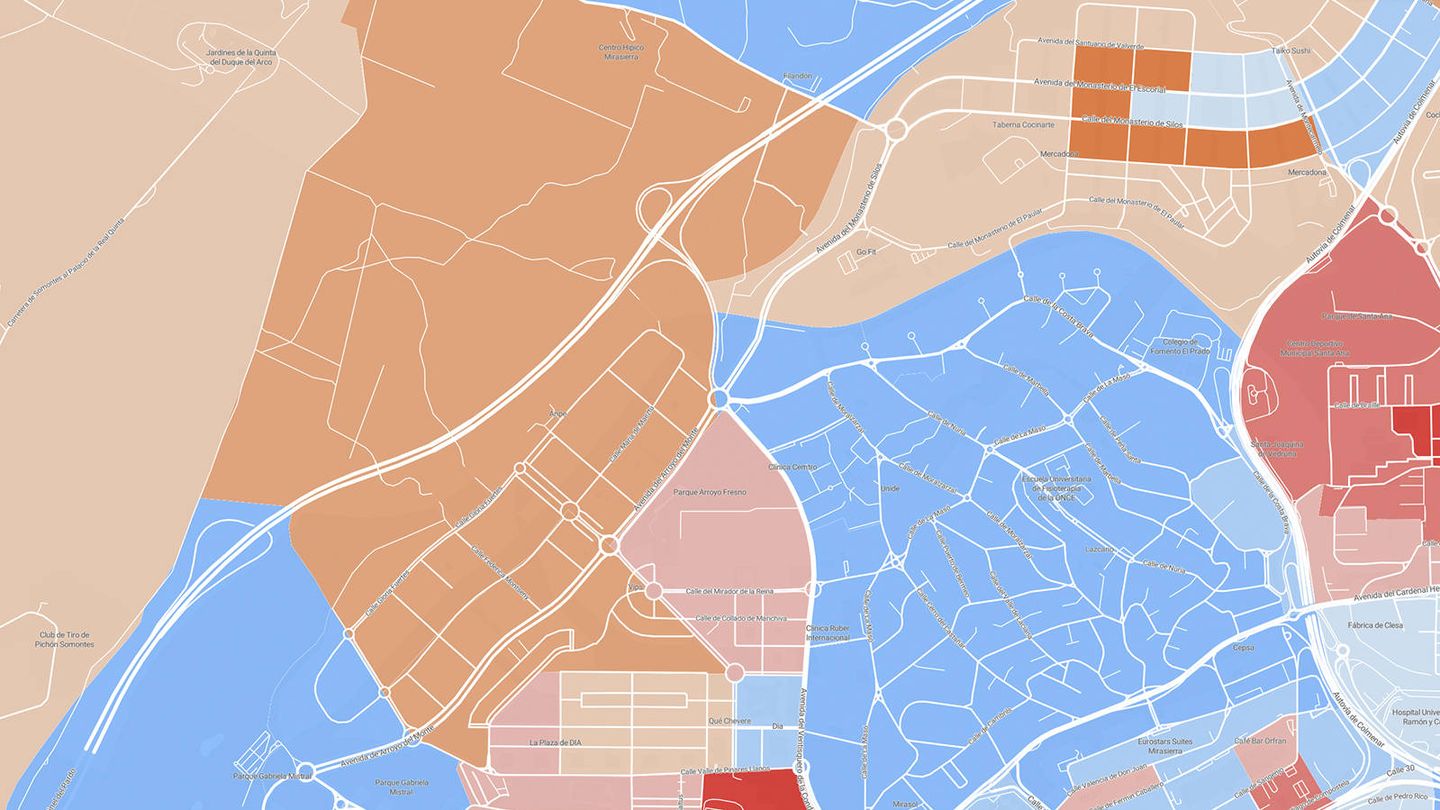 Mapa del voto de 2019 en el barrio de Bal.