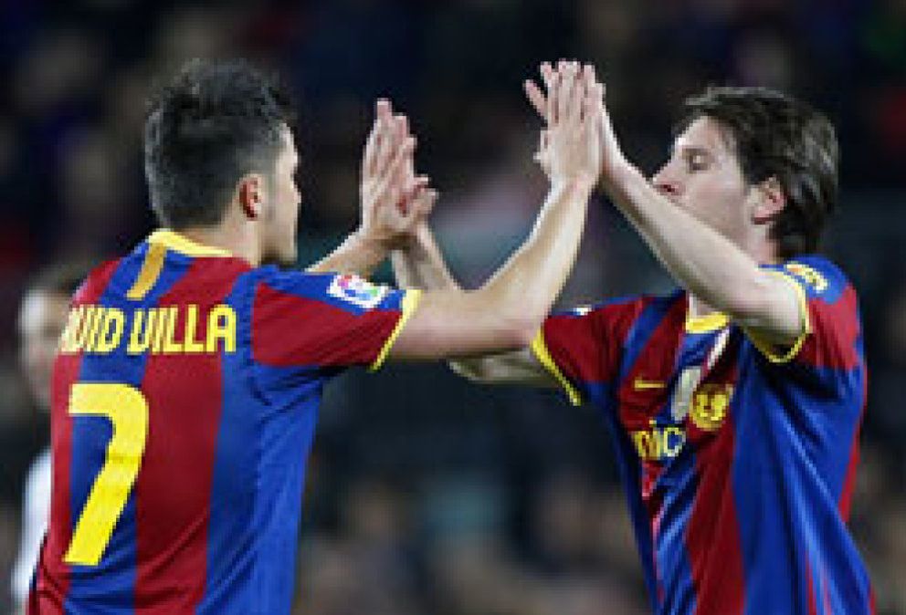 Foto: Vuelve el fútbol total: Villa y Messi ponen la máquina del Barça a máxima potencia