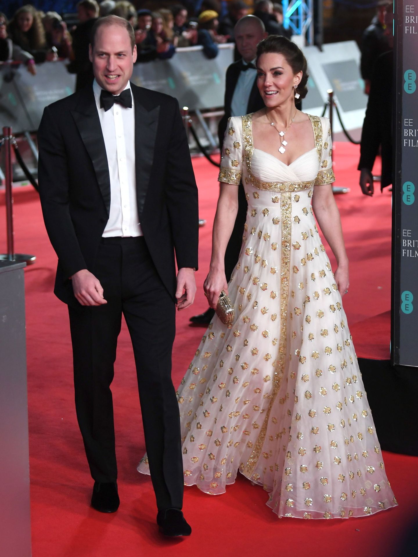 Guillermo y Kate Middleton, en los Bafta de 2020. (Reuters)