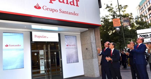 Foto: Las antiguas oficinas del Banco Popular ya bajo la dirección del Grupo Santander. (EFE)