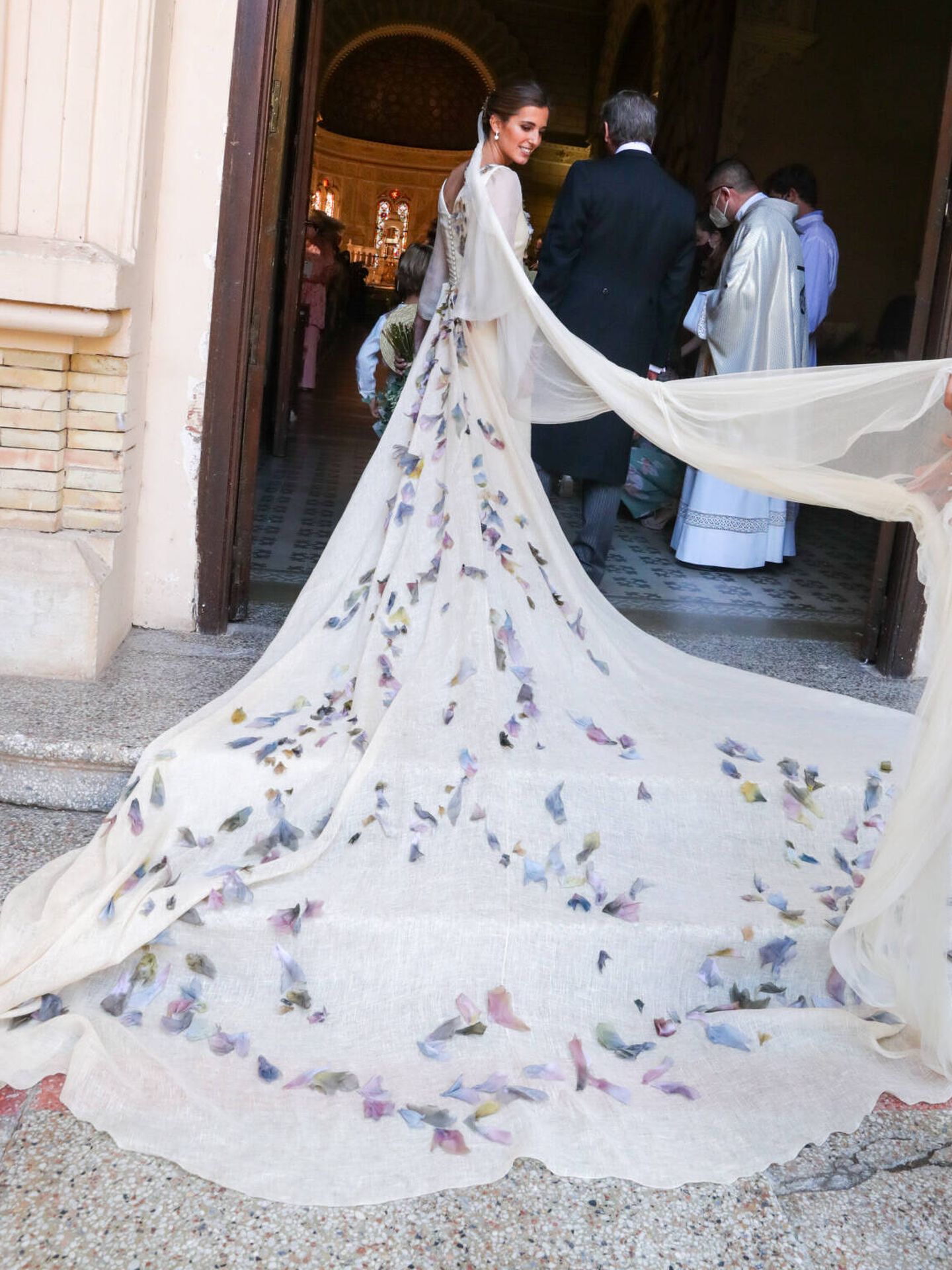 El vestido de novia de María Corsini. (Gtres)