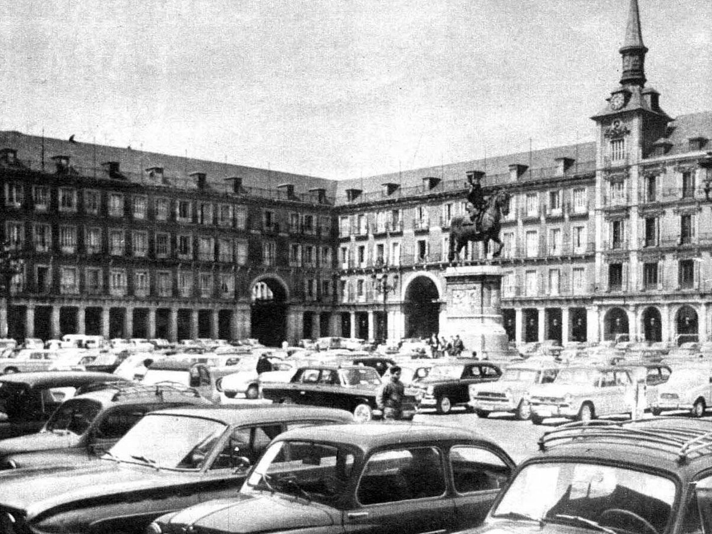 La plaza Mayor en 1961. (Madrid)