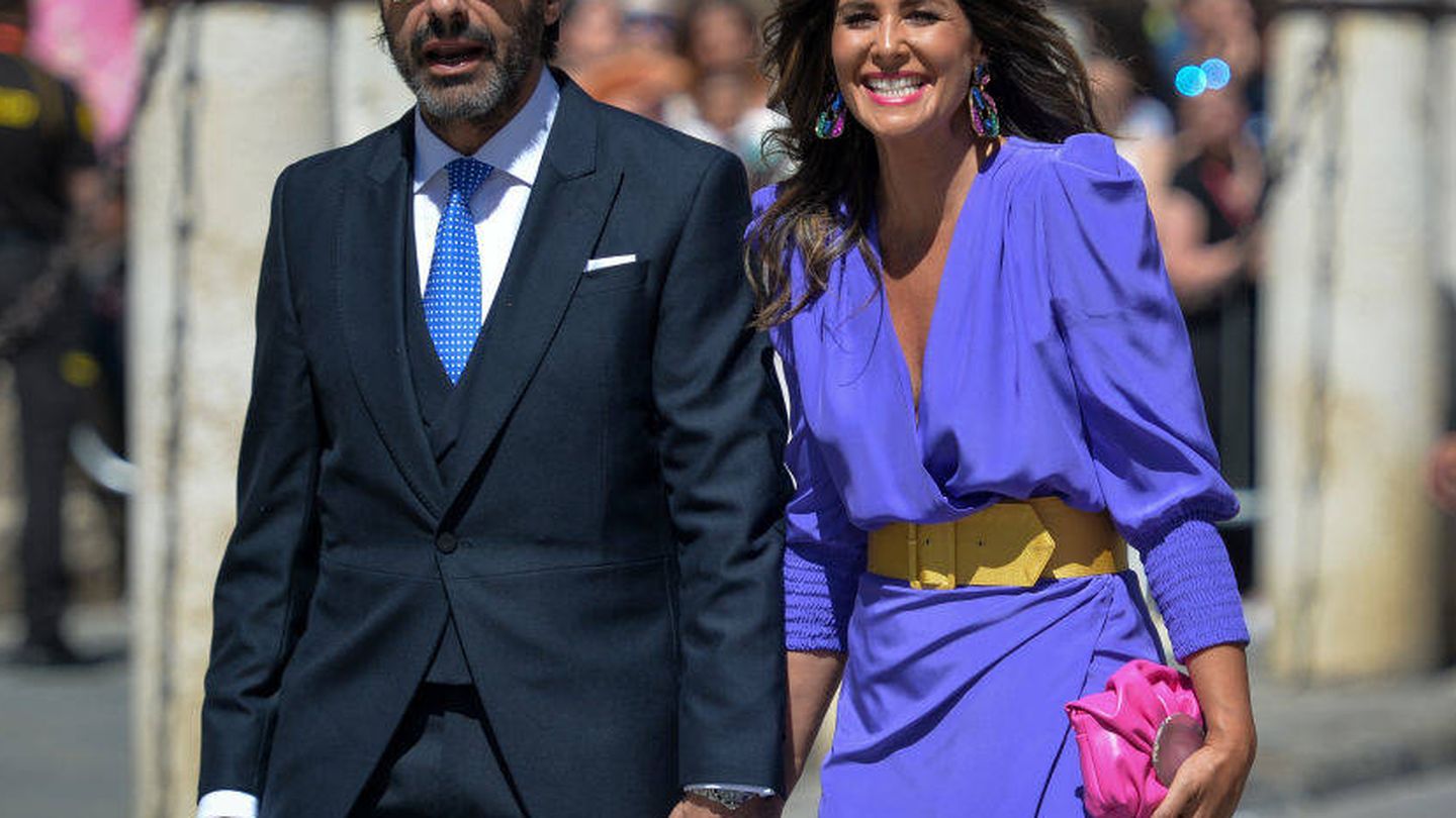 Nuria Roca en la boda de Pilar Rubio y Sergio Ramos. (Getty)