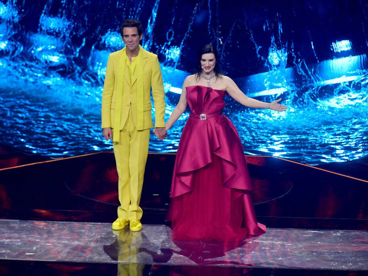 Foto: Mika y Laura Pausini, durante la final de Eurovisión. (Getty/Filippo Alzaro)