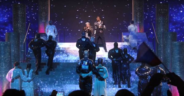 Foto: Madonna y la bandera de Palestina en Eurovisión 2019.