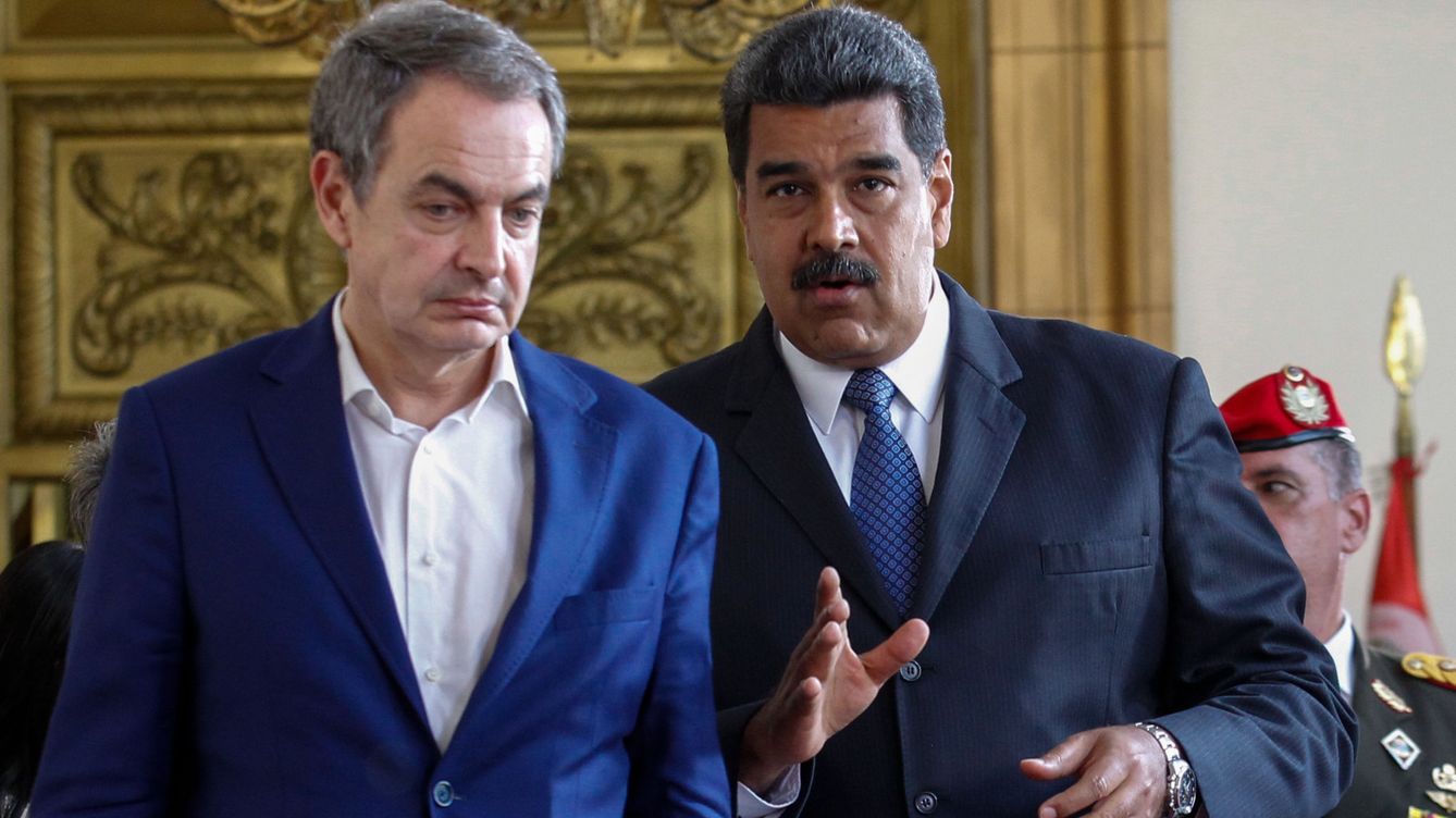 Foto: José Luis Rodríguez Zapatero y Nicolás Maduro, en una imagen de 2018, en Caracas. (EFE)