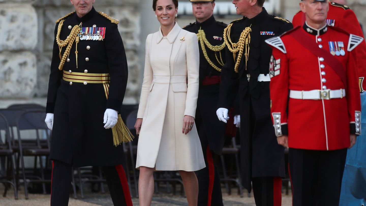 La duquesa de Cambridge a su llegada al desfile. (Reuters)