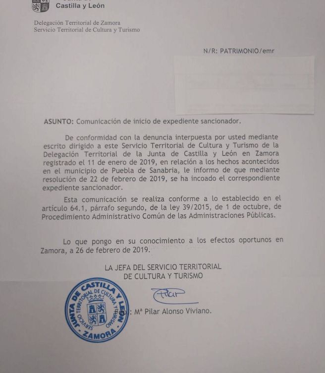 Expediente sancionador al Ayuntamiento de Puebla de Sanabria. (Pinche para ampliar)