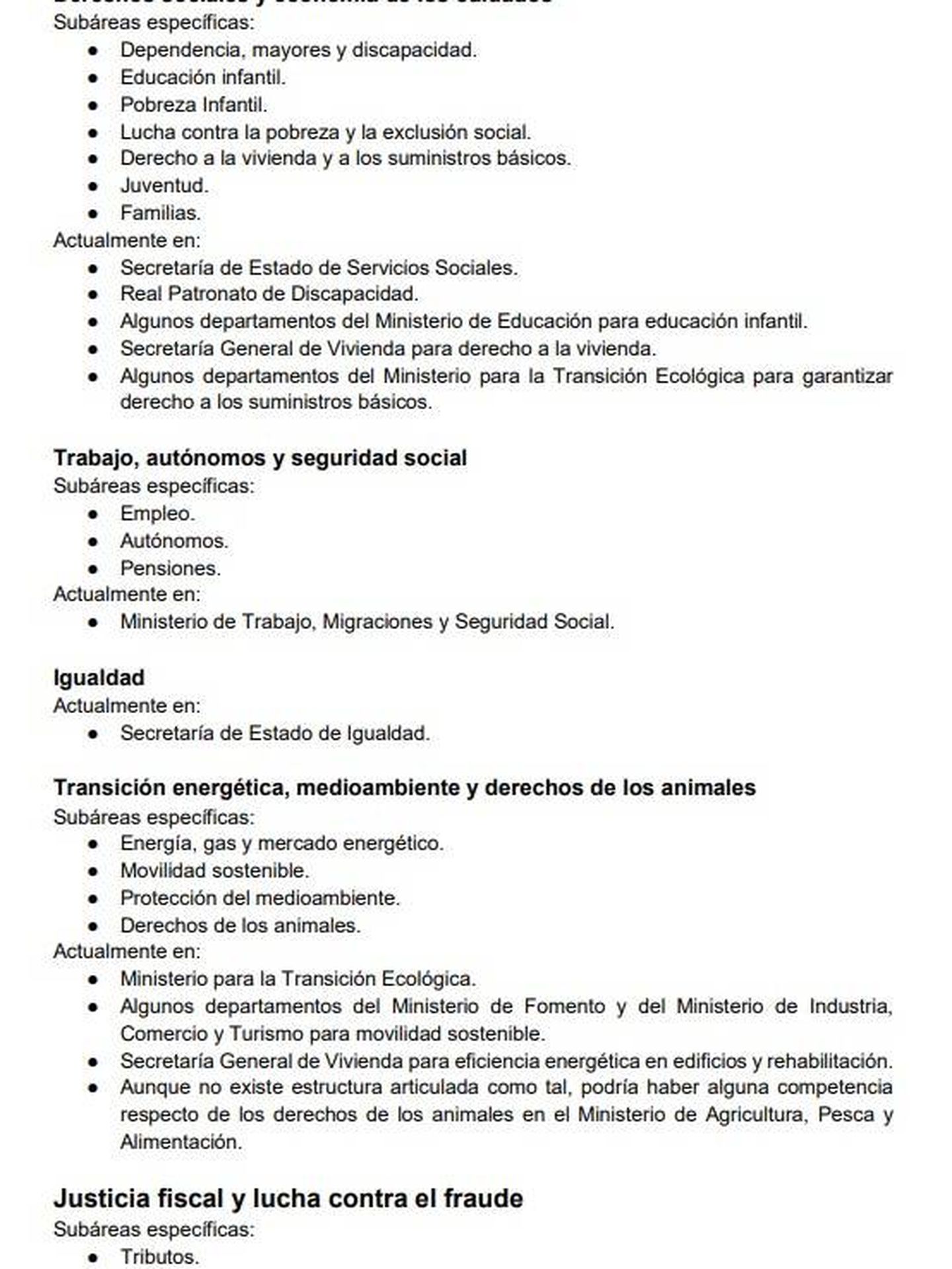 Consulte aquí en PDF las exigencias que Unidas Podemos habría hecho al PSOE, según Ferraz. 