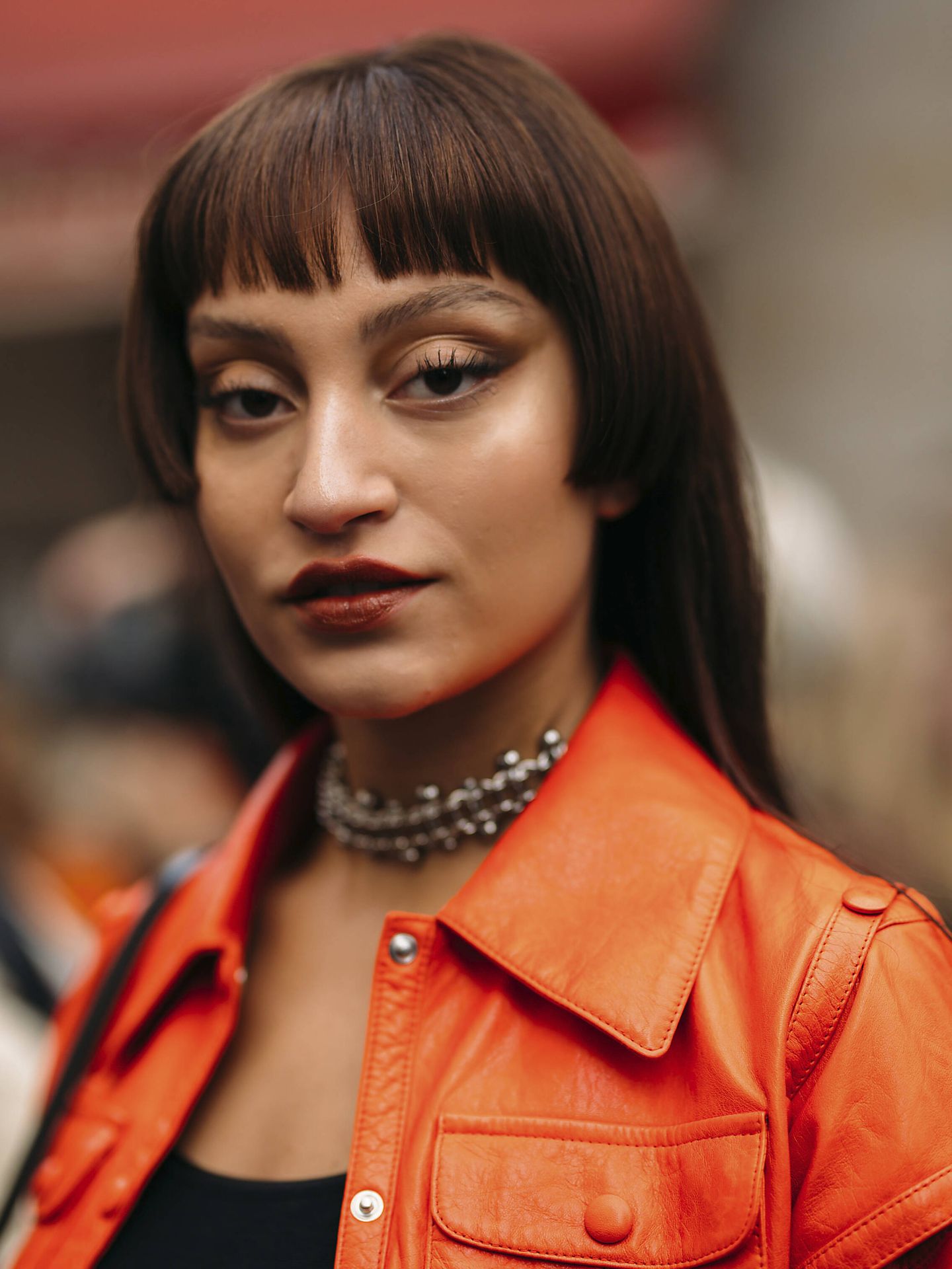 Micro bang con hime cut en la Semana de la Moda de París. (Imaxtree)