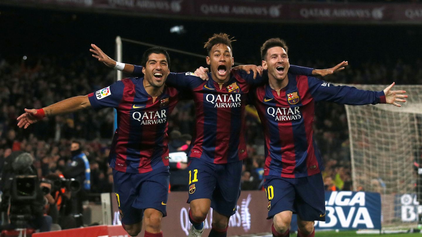Neymar, Suárez y Messi formaron una delantera histórica. (Reuters/Albert Gea)