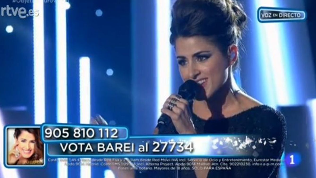 Barei durante su actuación en 'Objetivo Eurovisión'