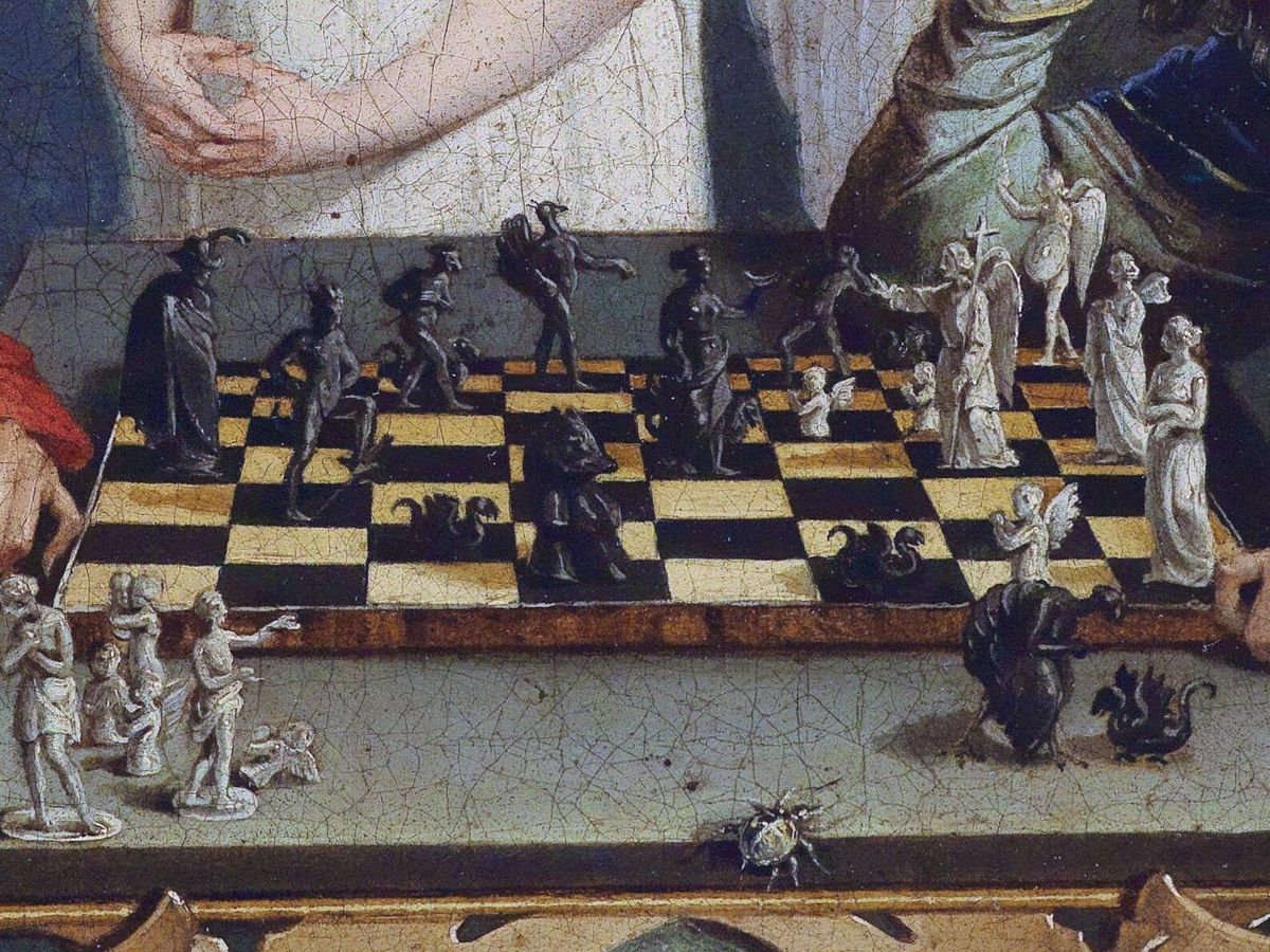 Foto: Detalle de Fausto y Mefisto jugando al ajedrez (autor desconocido, siglo XIX). (Wikimedia)