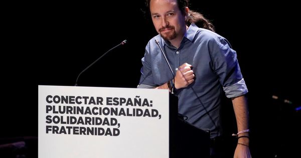 Foto: Pablo iglesias, en la jornada 'Conectar España: plurinacionalidad, solidaridad, fraternidad'. (EFE)