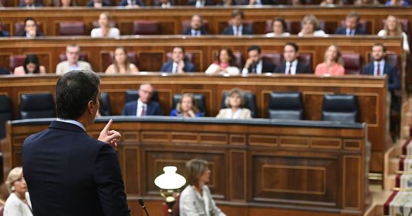 Foto: El presidente del Gobierno en funciones, Pedro Sánchez (i), responde al líder del PP, Pablo Casado, durante la segunda y última sesión de control de esta legislatura. (EFE)