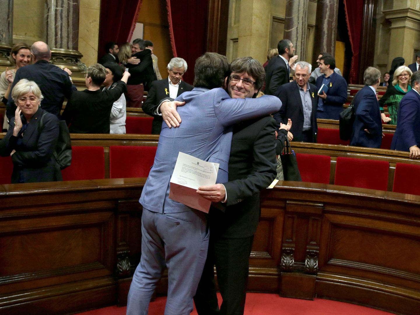 Carles Puigdemont, tras aprobarse la DUI.