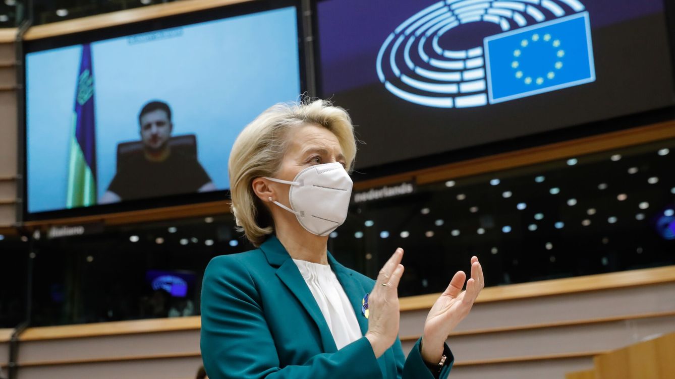 Foto: Sesión extraordinaria del Parlamento Europeo para votar una resolución sobre la guerra en Ucrania. (EFE/Stephanie LeCocq)