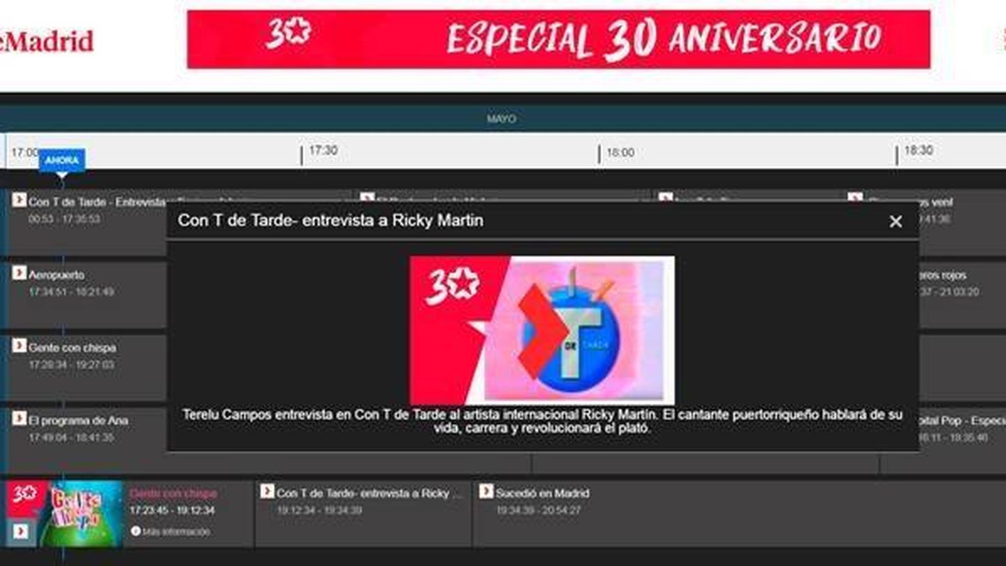  'Canal 30 años'. (Telemadrid).