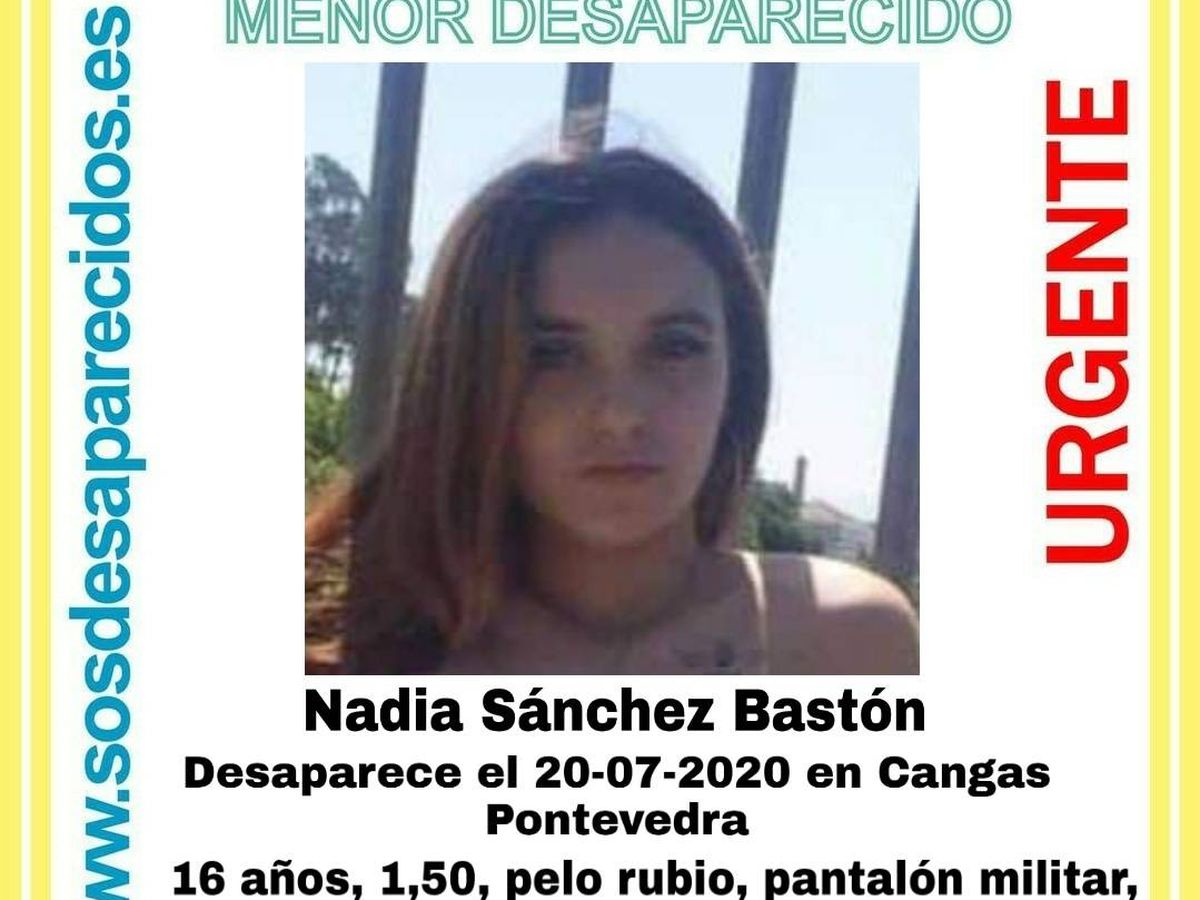 Foto: La menor desaparecida en Cangas. (SOS Desaparecidos)