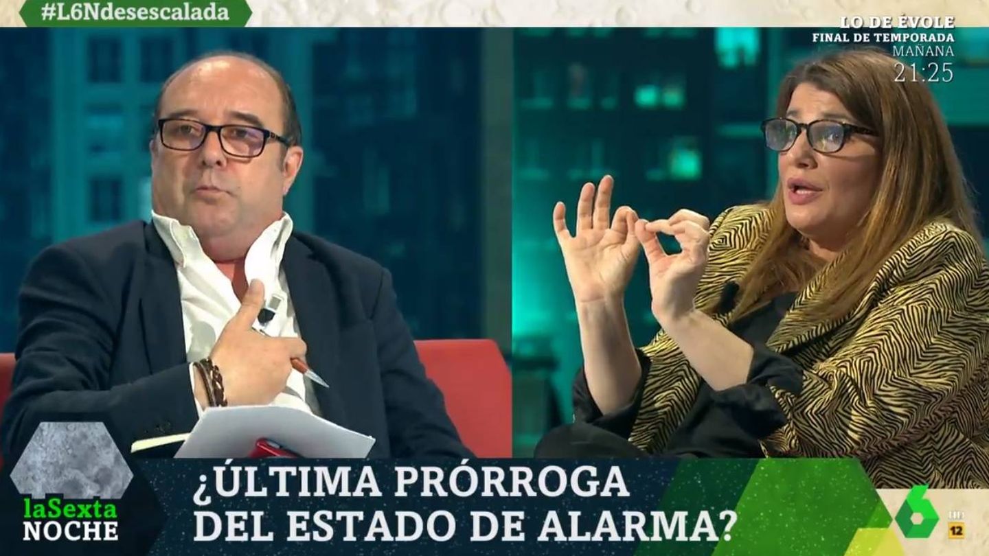 Jesús Maraña y María Claver en el programa de Iñaki López. ('La Sexta noche').