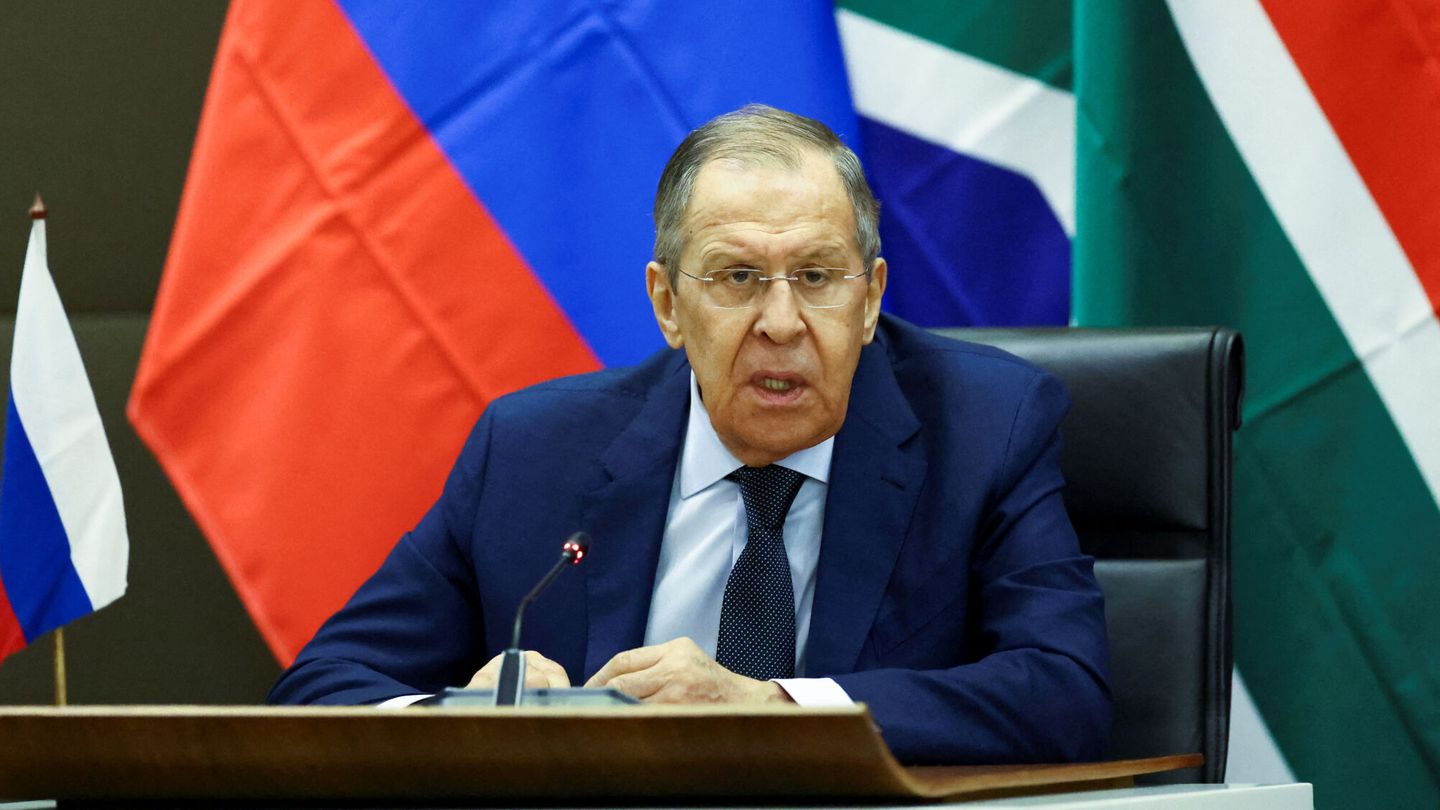 Russia's Foreign Minister Sergei Lavrov attends a media briefing, in Pretoria, South Africa, January 23, 2023. REUTERS Siphiwe Sibeko