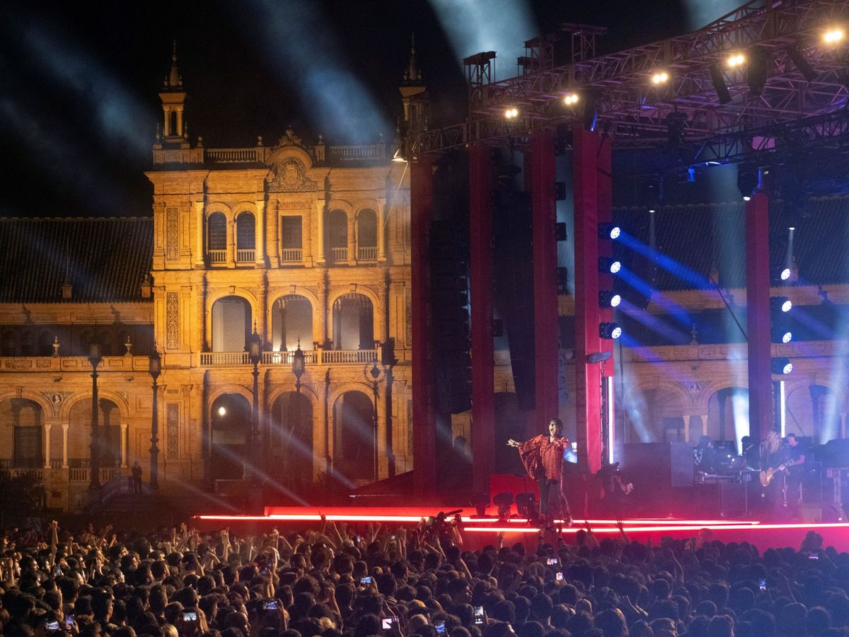 Foto: Concierto en la Plaza de España de Sevilla por los Premios MTV en 2019. (EFE)
