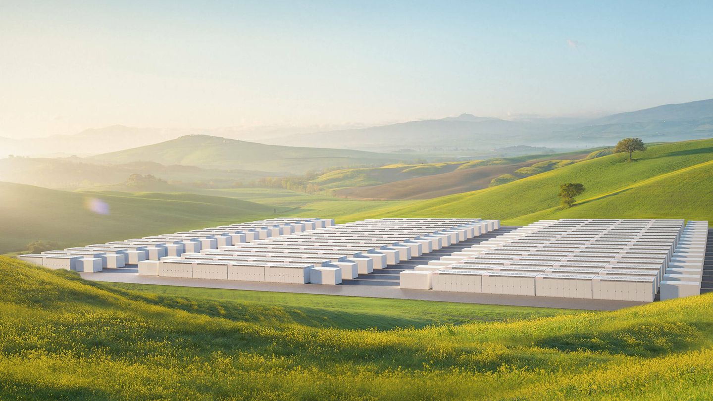 Render del proyecto de 1 GWh en el norte de California (Tesla)