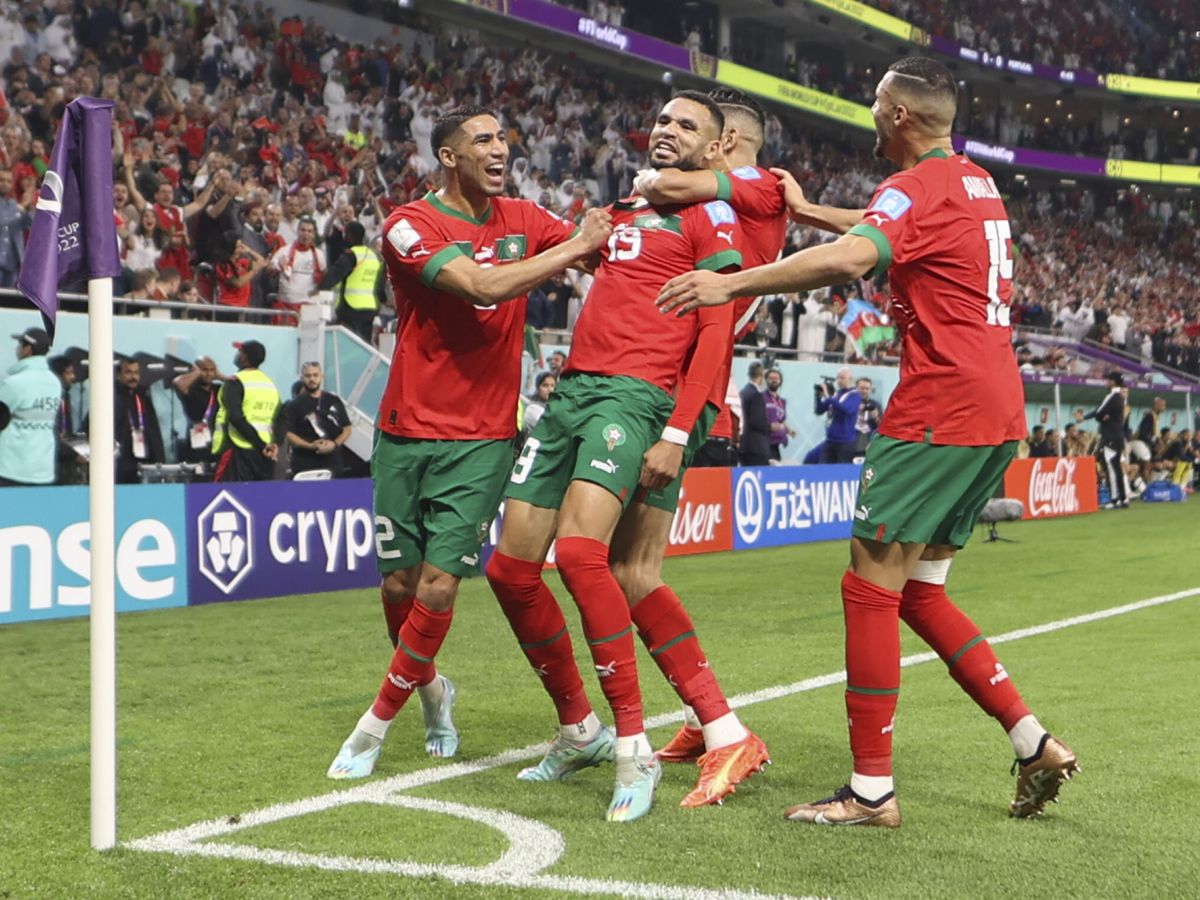 Foto: En-Nesyri celebra su gol ante Portugal. (EFE/Juan Ignacio Roncoroni)