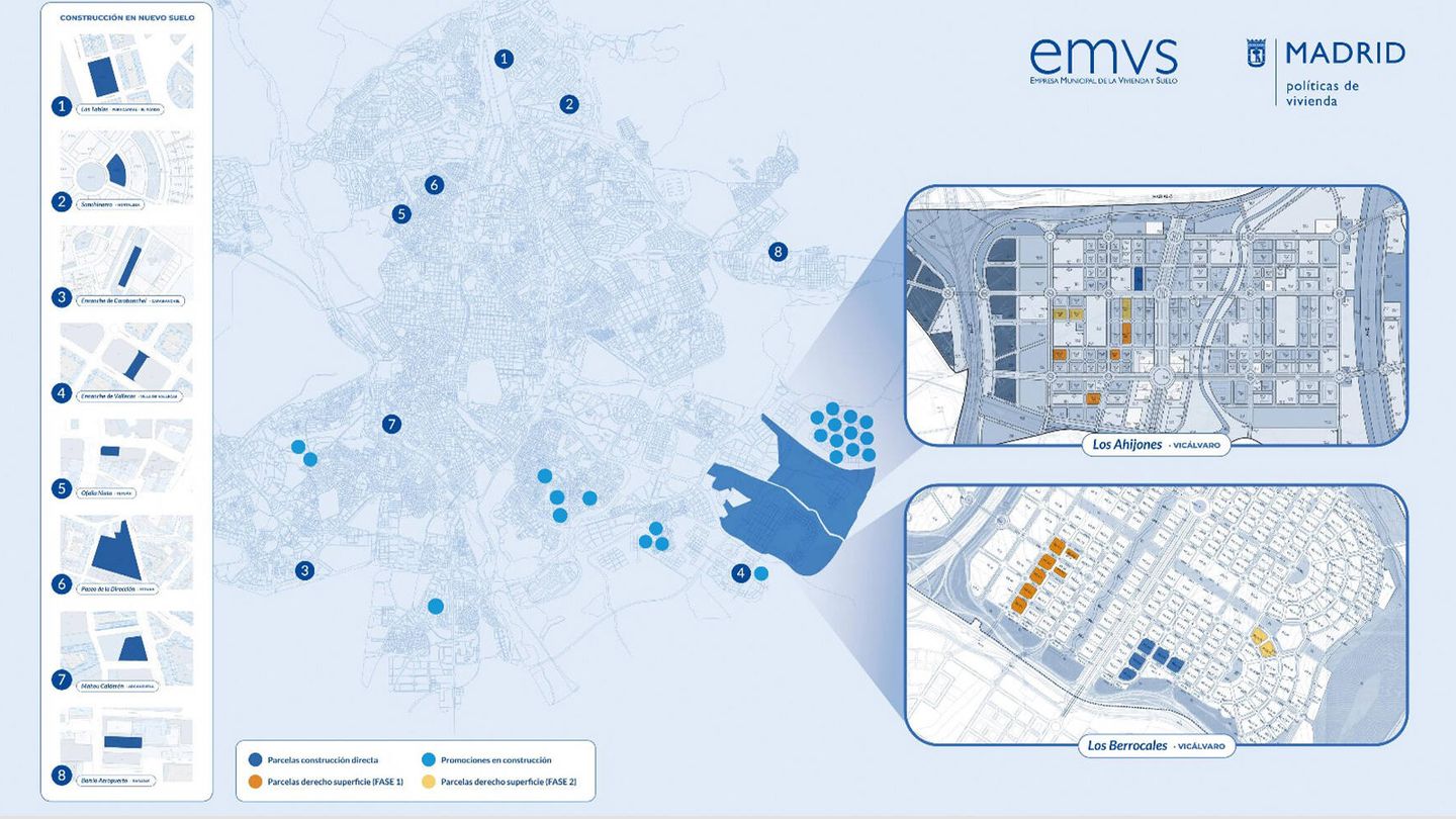 mapa de las vivienda de la EMVS