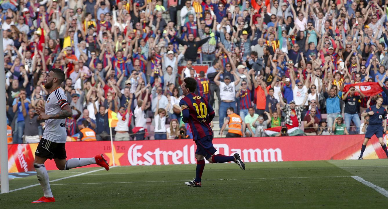 Messi celebra su gol en el último minuto (Reuters).