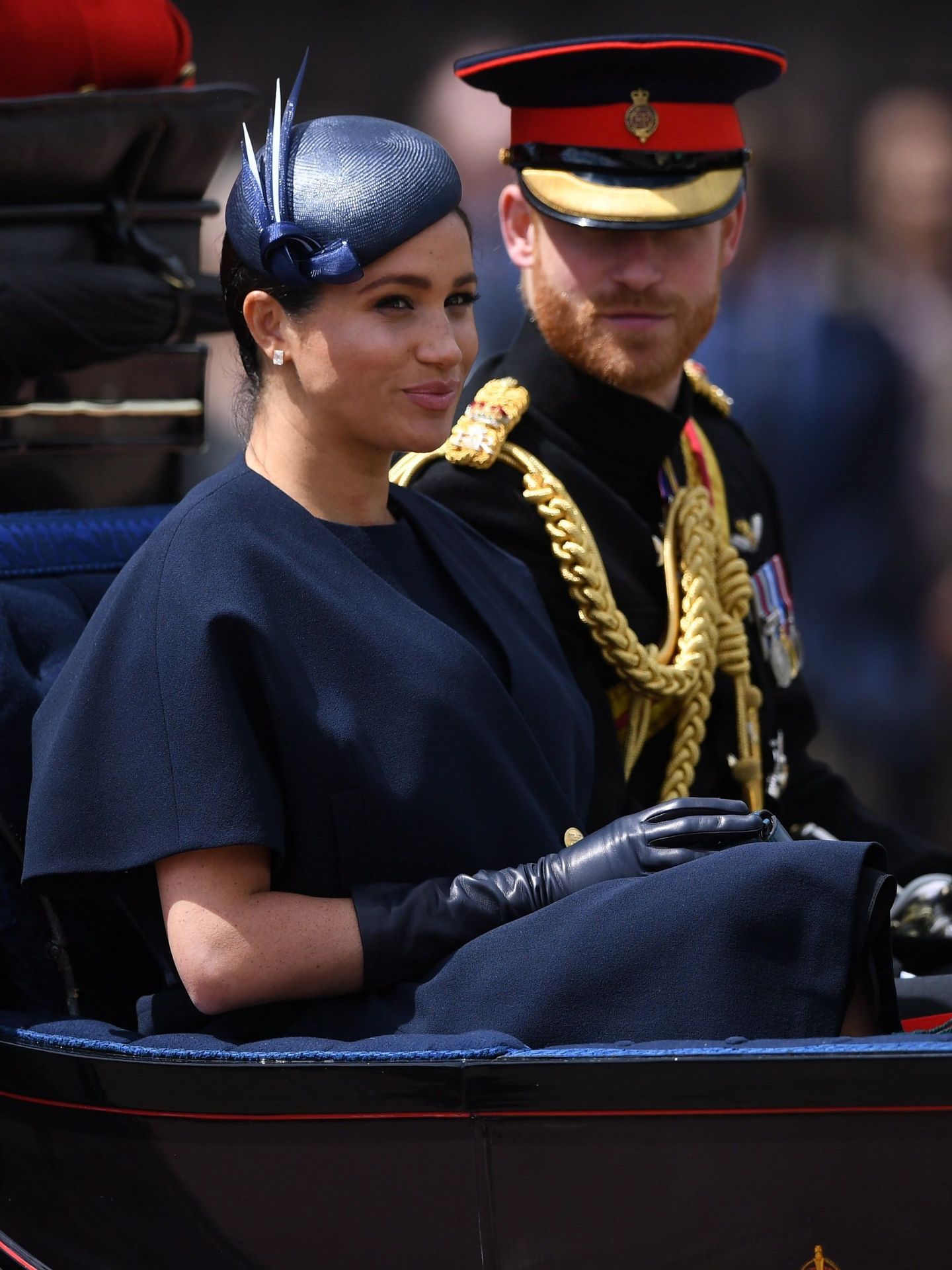 Meghan Markle y el príncipe Harry en el Trooping the Colour. (EFE)