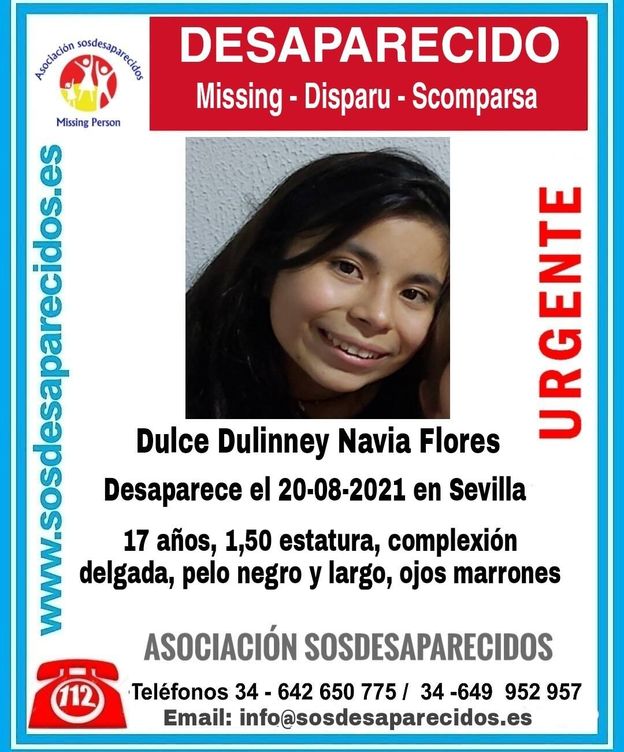 Foto: Dulce Dulinney Navia Flores, desaparecida.