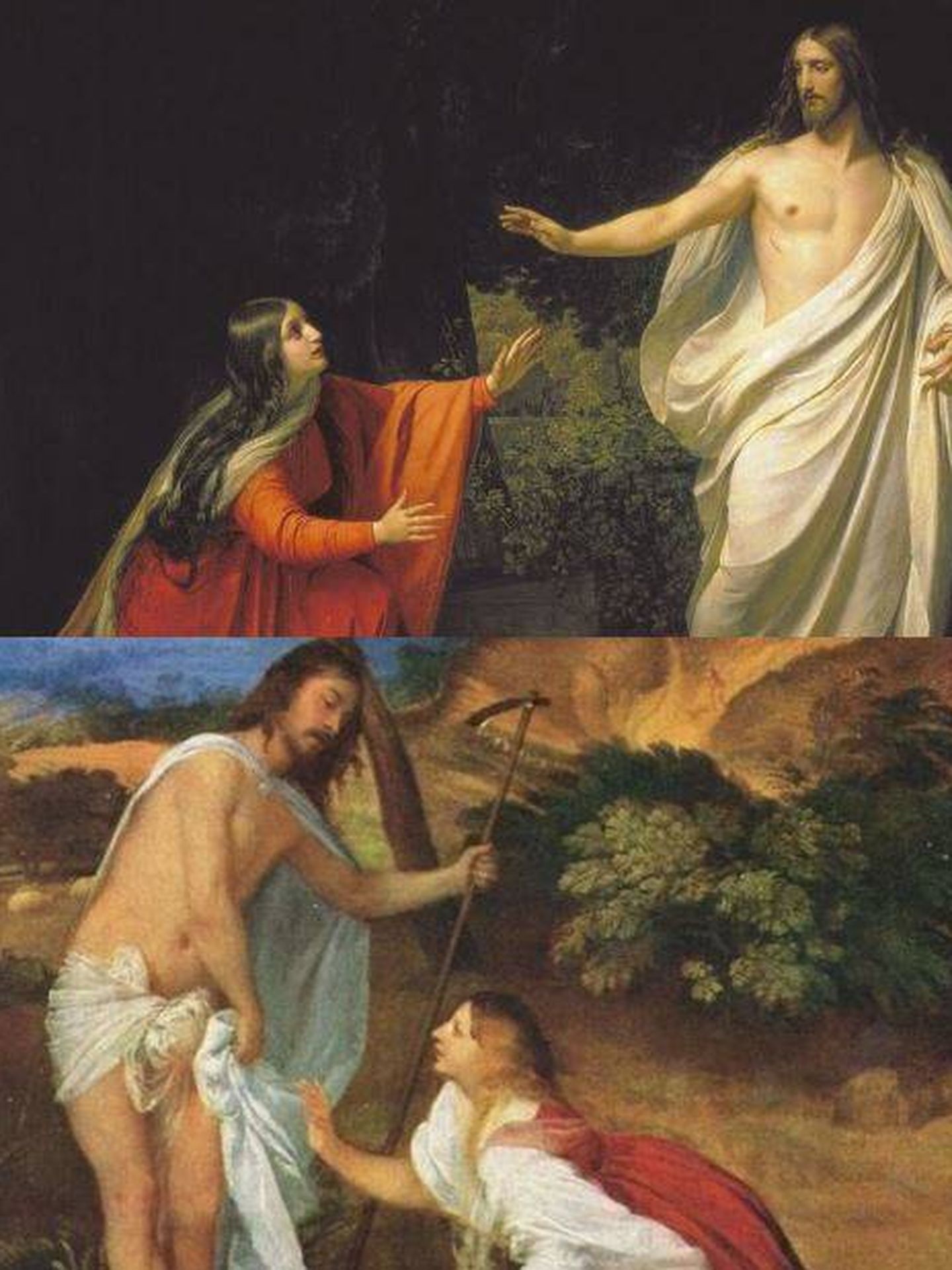 Obras de Alexander Ivanov y Tiziano. (C.C.)