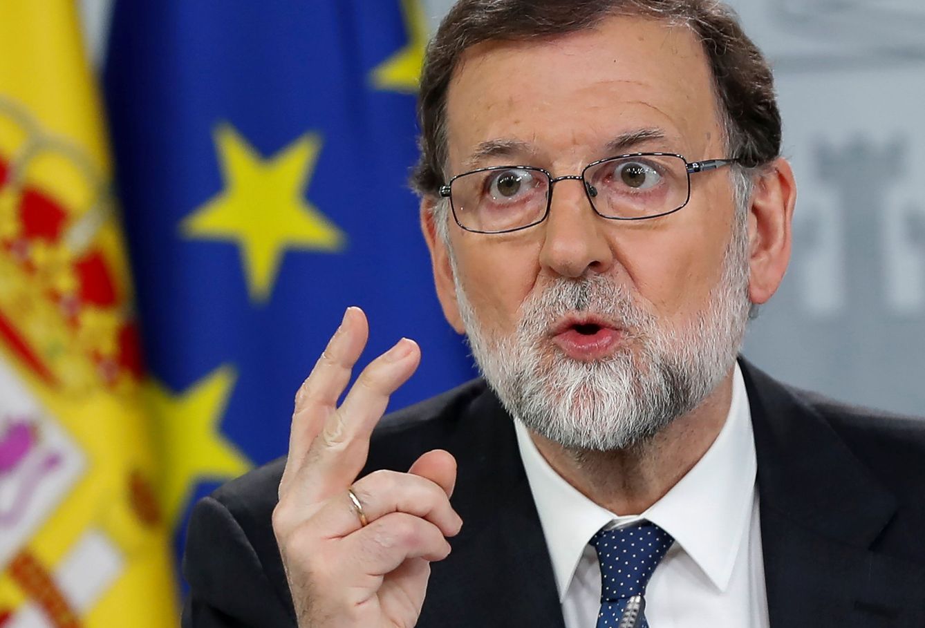 Mariano Rajoy durante su comparecencia del viernes. (Reuters)