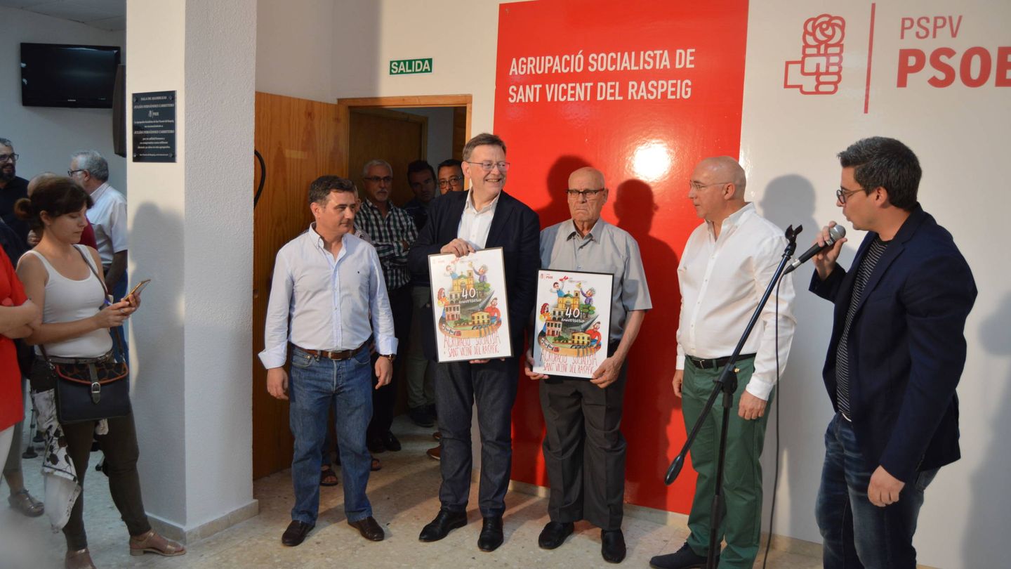 Ximo Puig, el miércoles en la inauguración de la sede del PSPV-PSOE en Sant Vicent del Raspeig. (PSPV) 