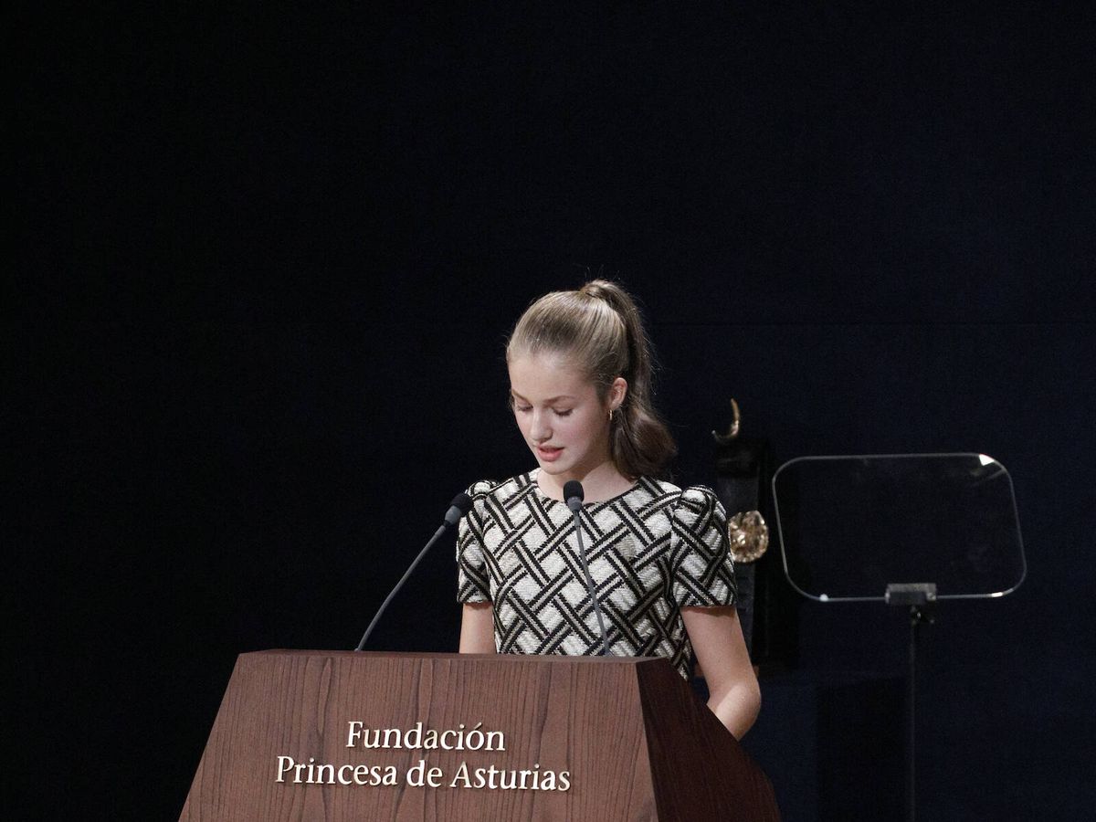 Foto: La princesa Leonor, durante su discurso. (Limited Pictures)