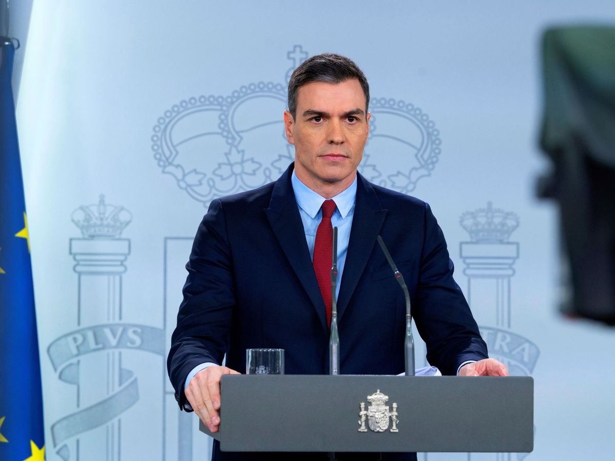 Foto: El presidente del Gobierno, Pedro Sánchez, en su declaración del sábado. (Reuters)