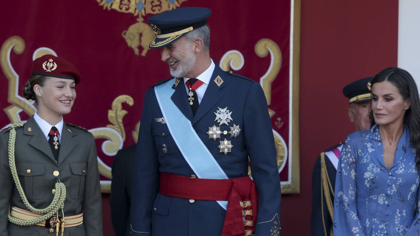 Los Reyes y la Princesa de Asturias, el pasado 12 de octubre. (CP)