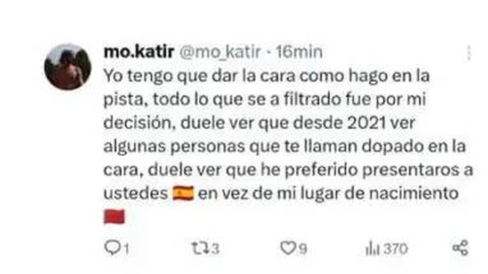 Mo Katir reacciona a su sanción. (X)