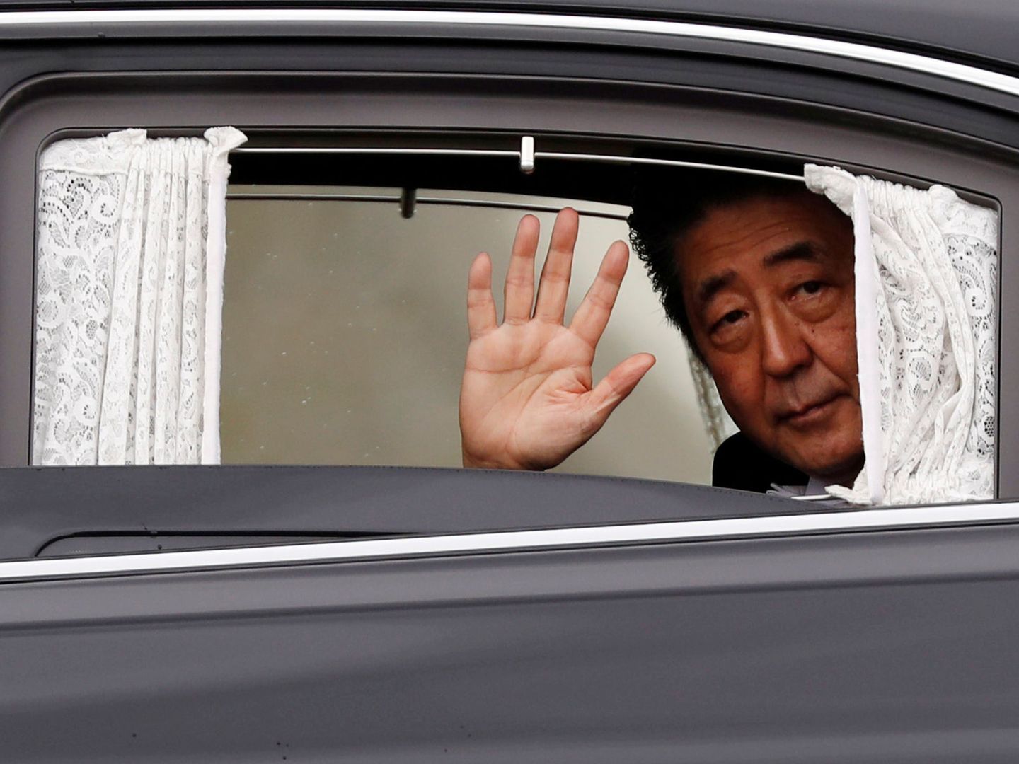 Shinzo Abe, tras la entronización. (Reuters)