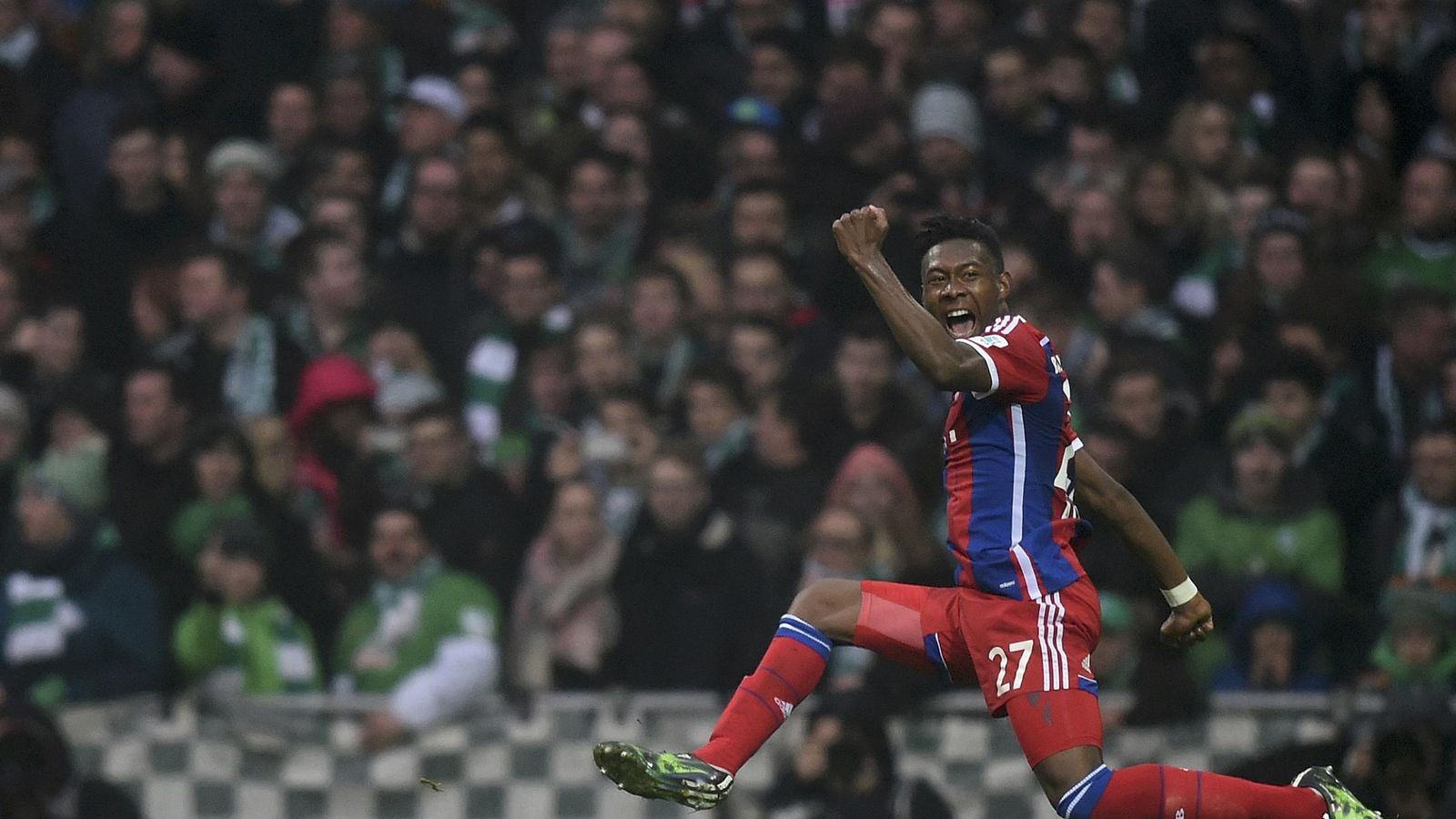 Foto: David Alaba celebra un gol marcado con el Bayern (Reuters)