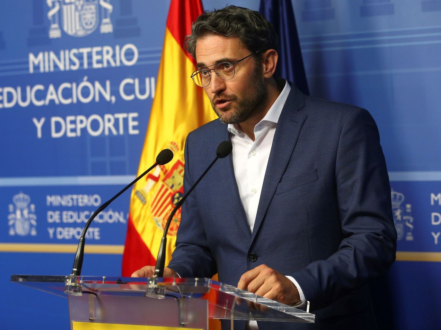Máxim Huerta, anunciando su dimisión el pasado mes de junio. (EFE)