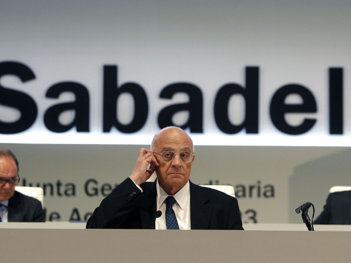 Foto: Josep Oliu, presidente de Banco Sabadell, en la última junta de accionistas. (EFE/Morell)