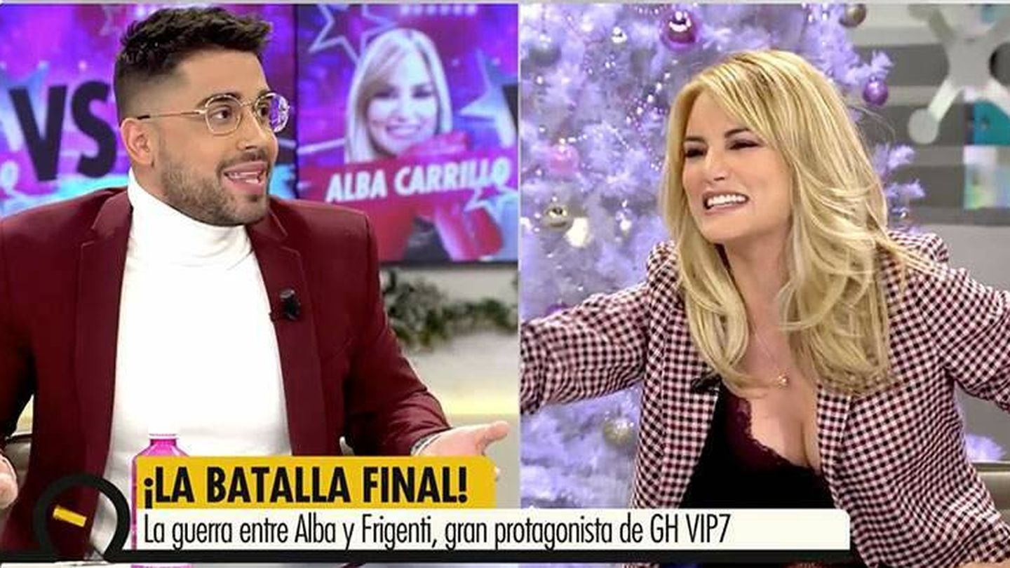 Miguel Frigenti y Alba Carrillo, en 'Ya es mediodía'. (Mediaset)