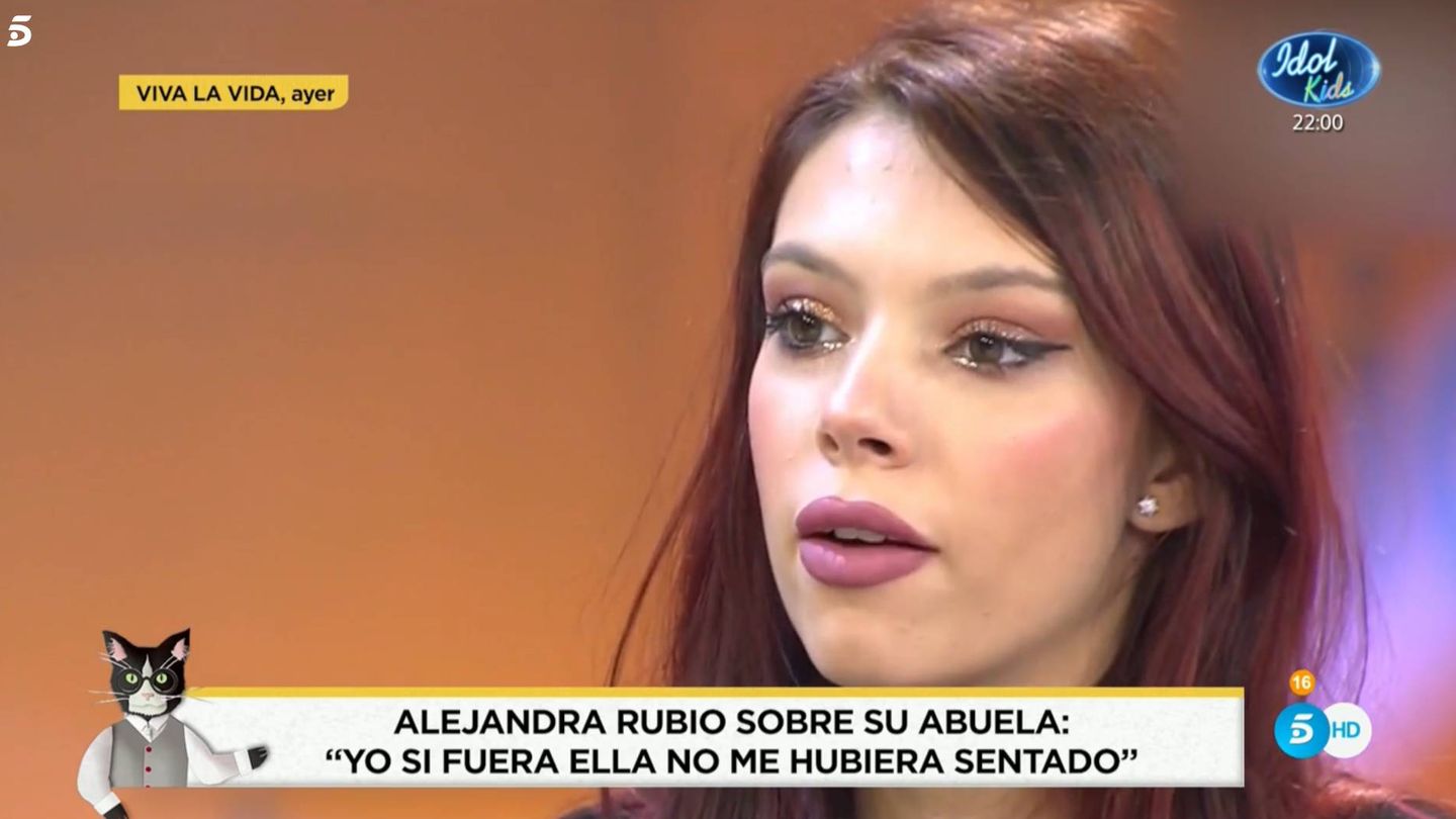 Alejandra Rubio, en 'Viva la vida'. (Mediaset España)
